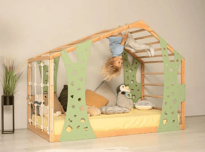 Busy Wood Platform Monkey Bed Jungle Gym