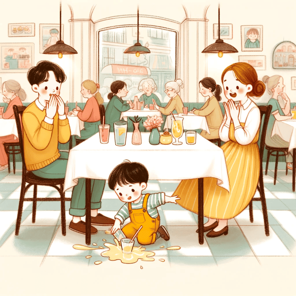 Making mess at a restaurant with babies or toddlers