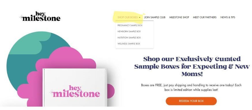 Hey, Milestone free sample boxes