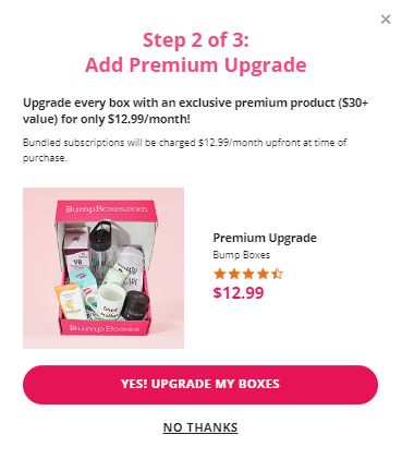 Bump Box free box upgrade option