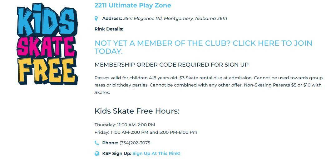 Kids Skate Free