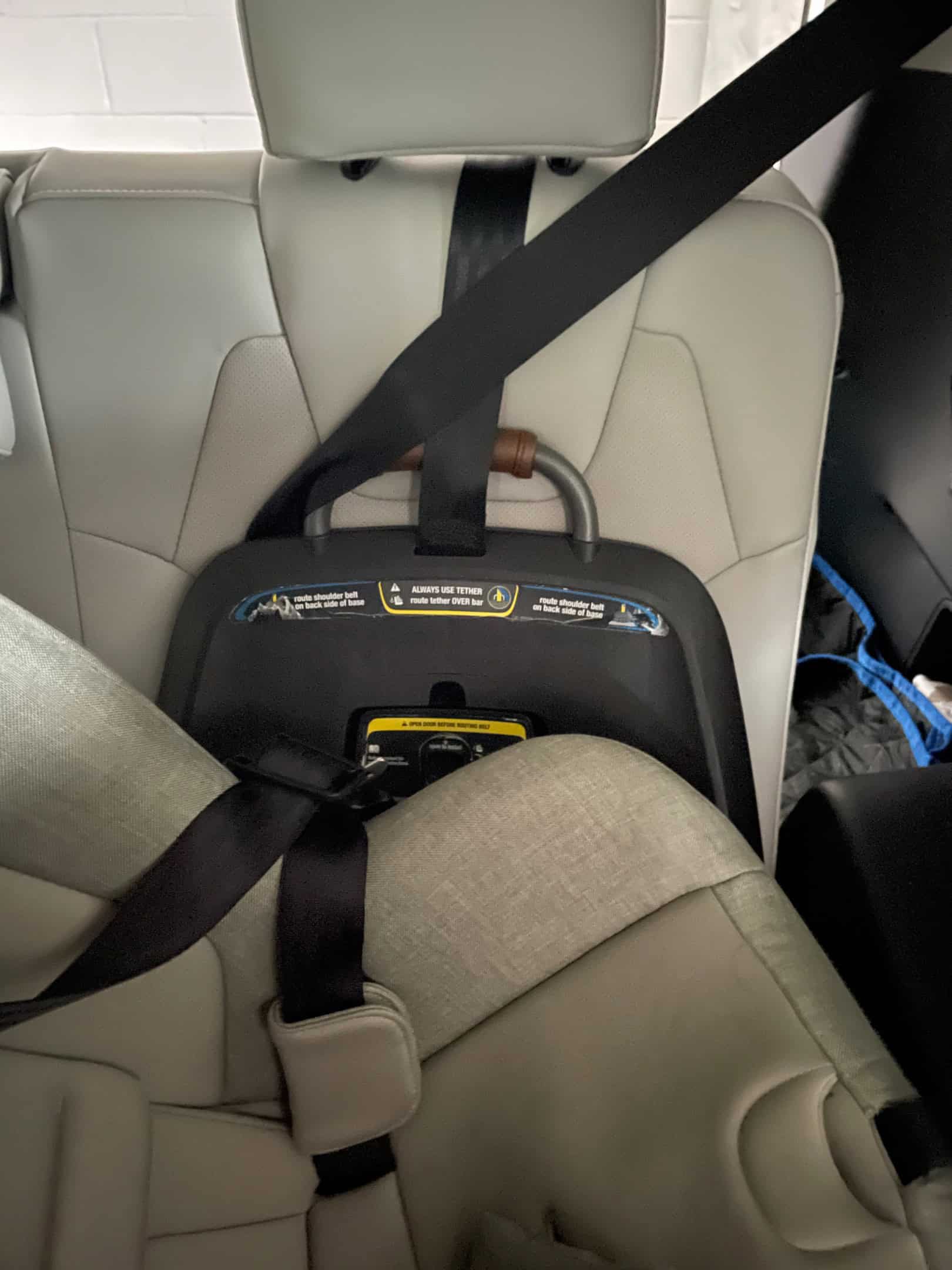 Nuna's child car seat was installed incorrectly in the vehicle with the should belt in the wrong position 