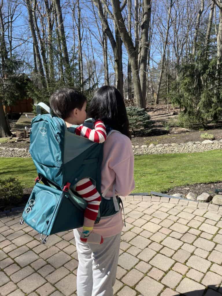 Osprey backpack carrier for hiking with baby