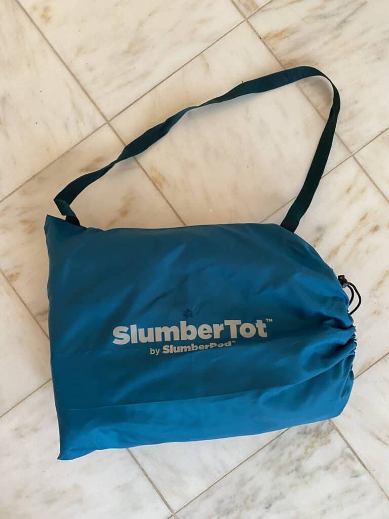 Slumber Tot deflated stored in the bag