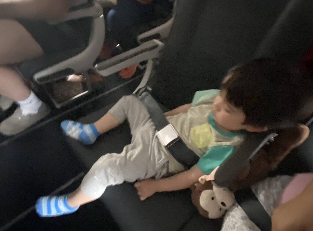 Toddler nap on the plane