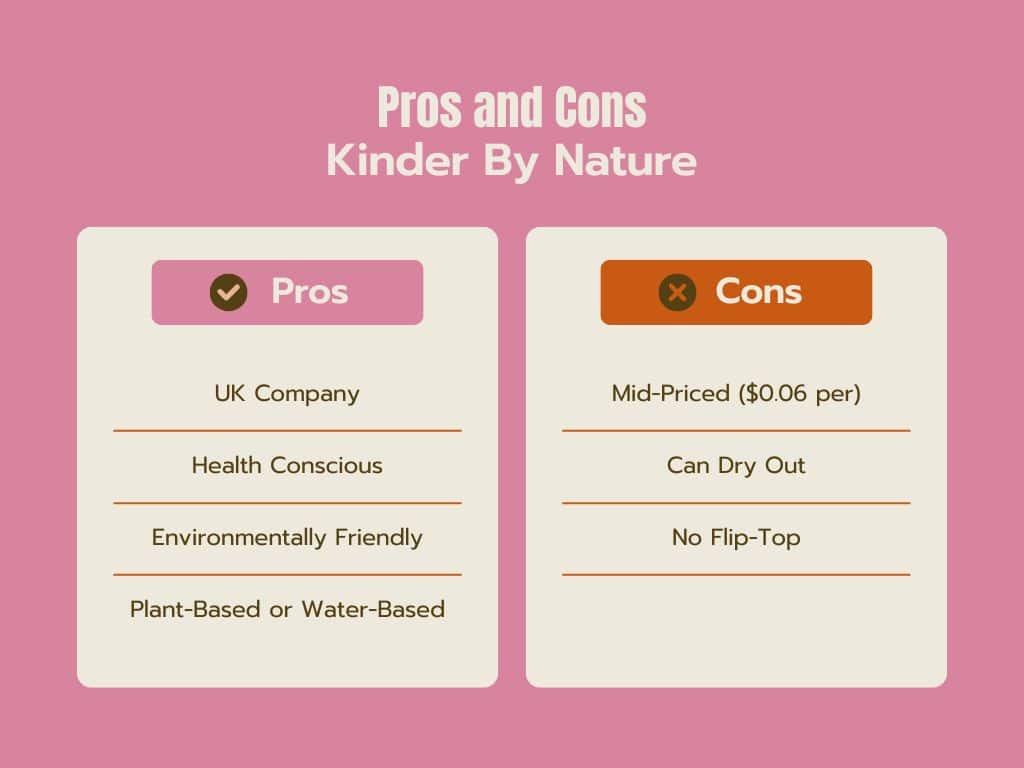 Pros and Cons Kinder By Nature Baby Wipes