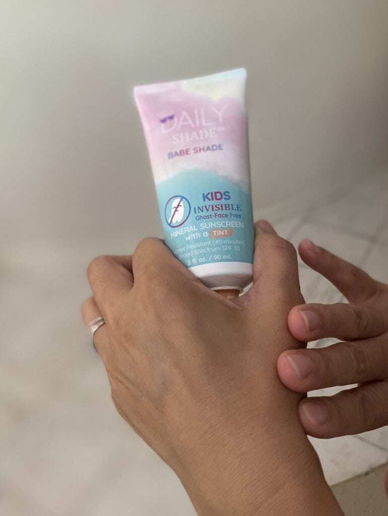 Daily Shade kids sunscreen applied on skin