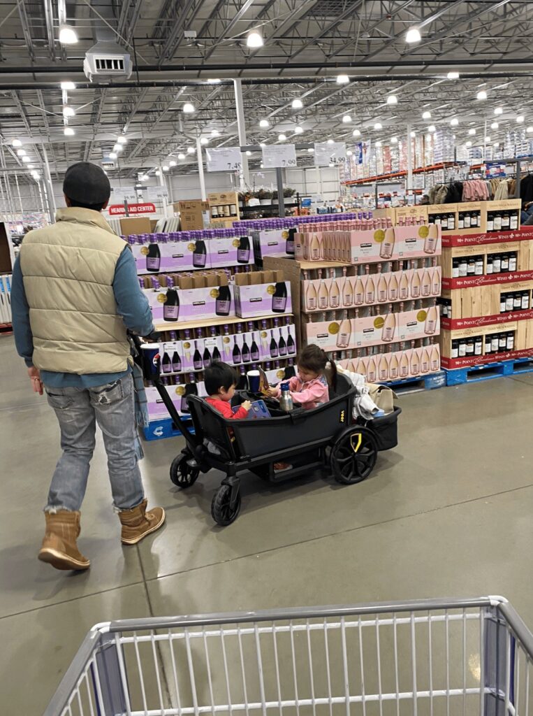 Shopping at Costco with Veer Stroller Wagon